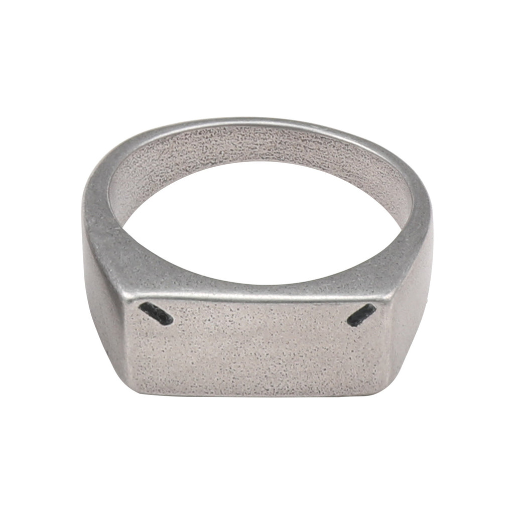 Simple and cool geometric titanium and steel finger ring