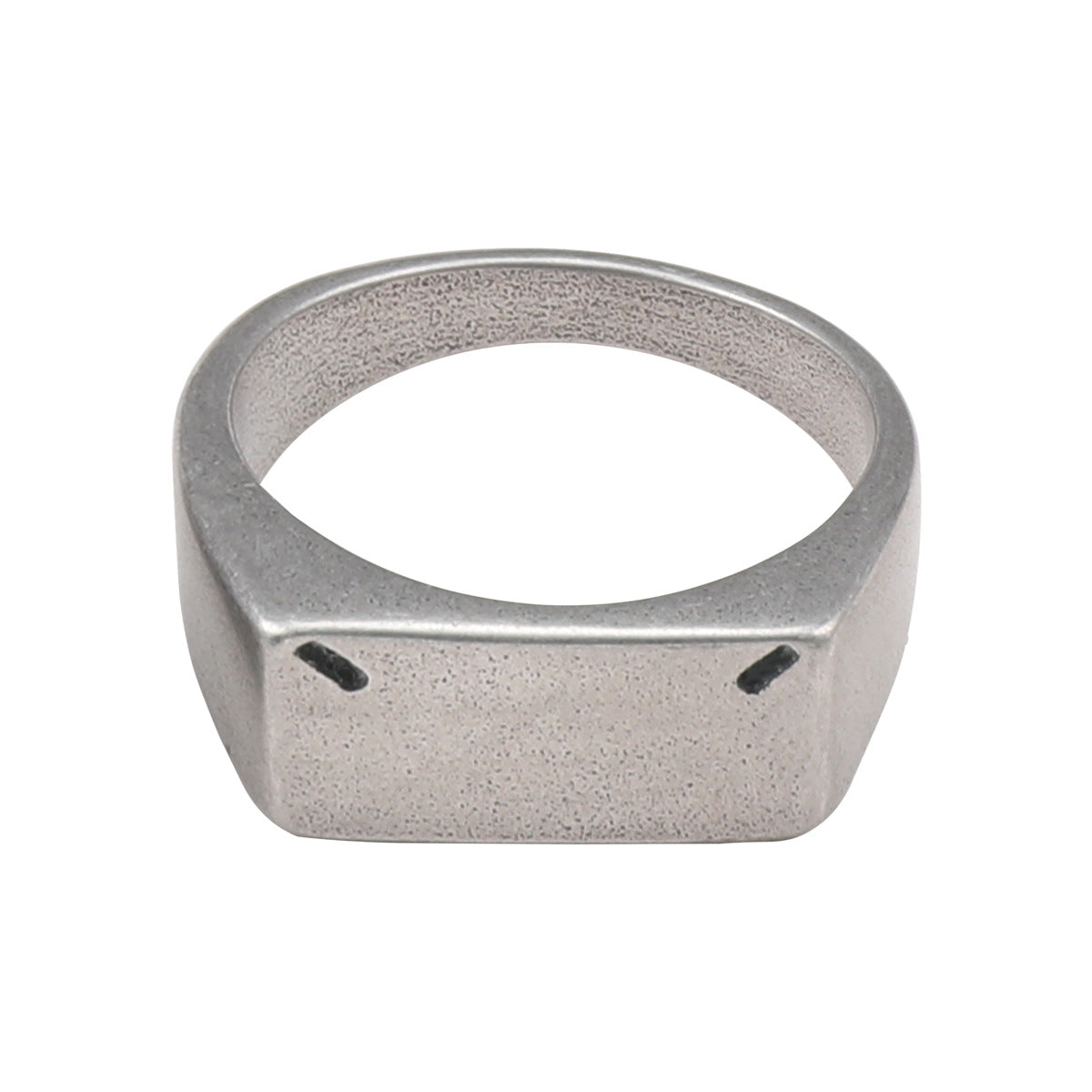 Simple and cool geometric titanium and steel finger ring