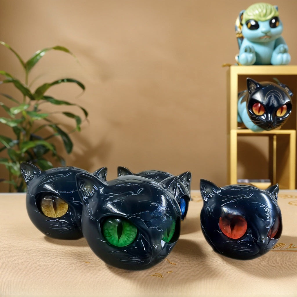 Luxury Black Cat Figurine Home Decoration