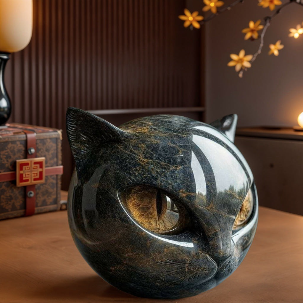 Luxury Black Cat Figurine Home Decoration