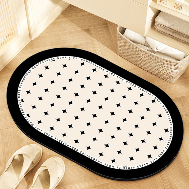 Japanese-style minimalist shower room entrance absorbent mat, home entryway doormat, cat-friendly mat, solid color bathroom door mat