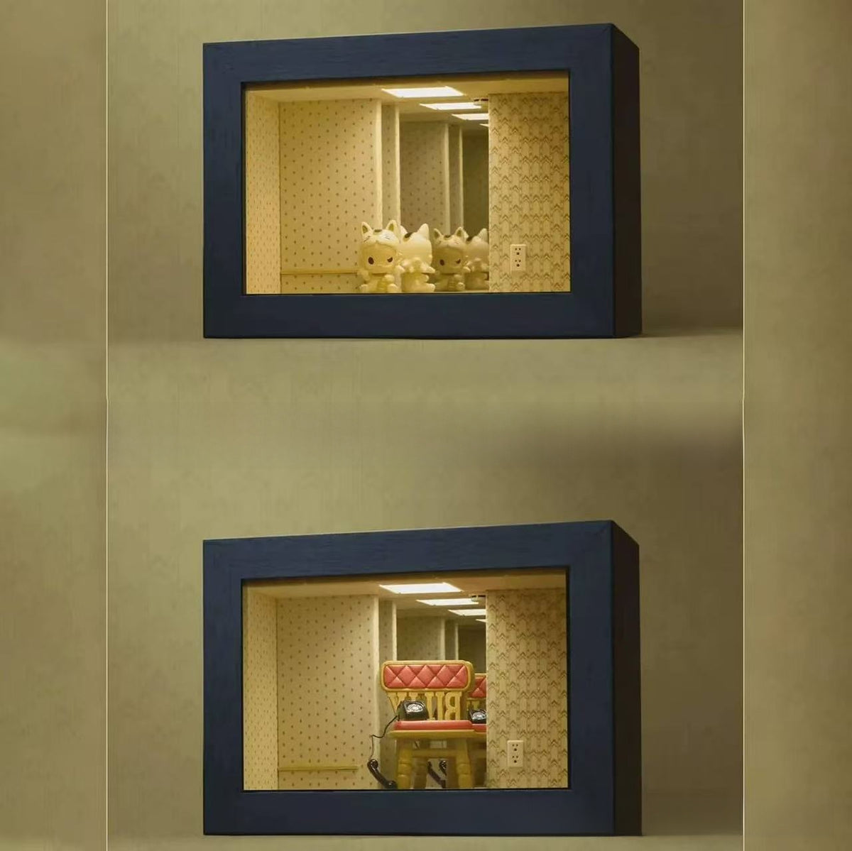 Creative Wooden Abyss Mirror Photo Frame Portable Unique Decor