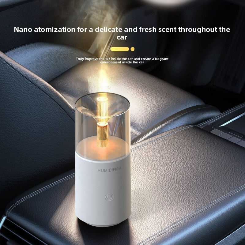 Candlelight Aromatherapy Humidifier Portable Mini Cool Mist Humidifier for Bedroom Car