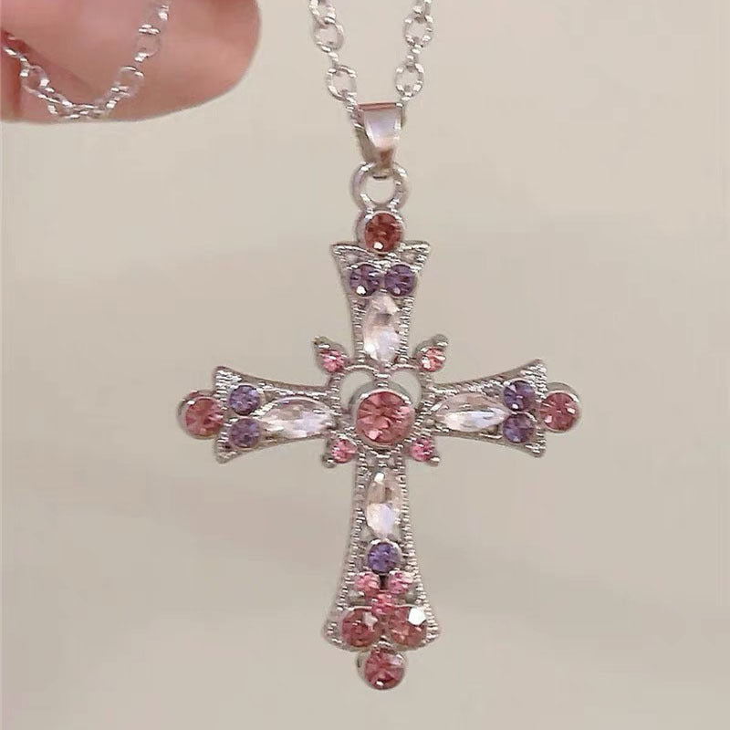 Sweet cool style hot girl cross necklace