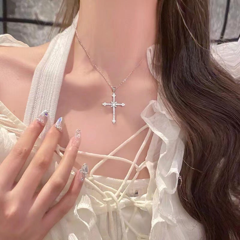 Sweet cool style hot girl cross necklace