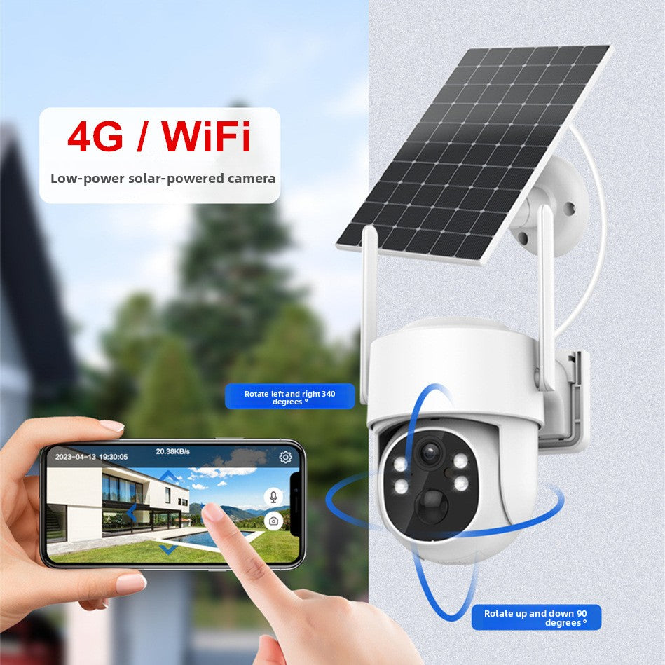Outdoor Solar Powered 4G WiFi PTZ Surveillance Camera