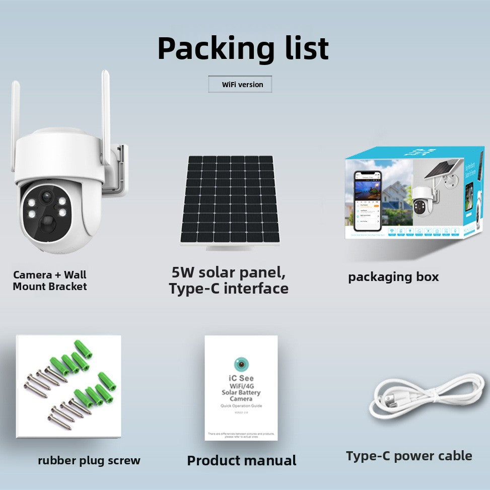 Outdoor Solar Powered 4G WiFi PTZ Surveillance Camera