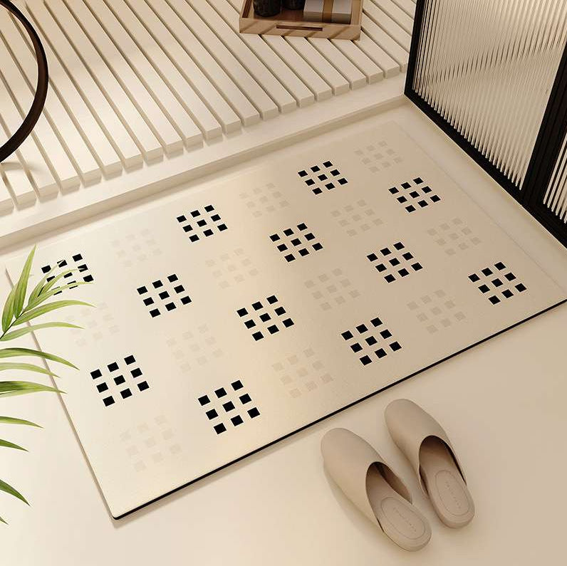 Japanese-style minimalist shower room entrance absorbent mat, home entryway doormat, cat-friendly mat, solid color bathroom door mat