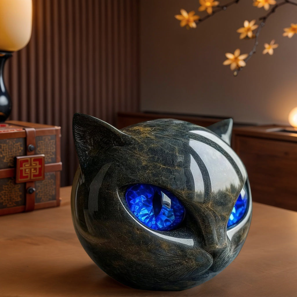 Luxury Black Cat Figurine Home Decoration