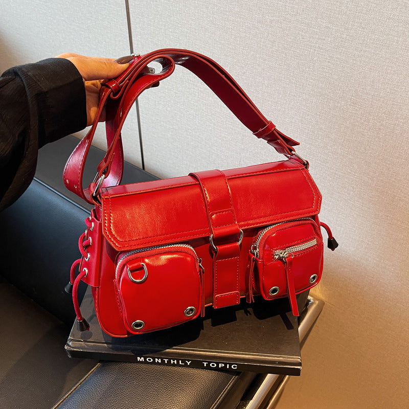 Trendy and Cool Textured Underarm Baguette Bag