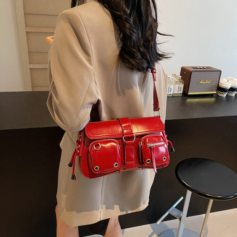 Trendy and Cool Textured Underarm Baguette Bag