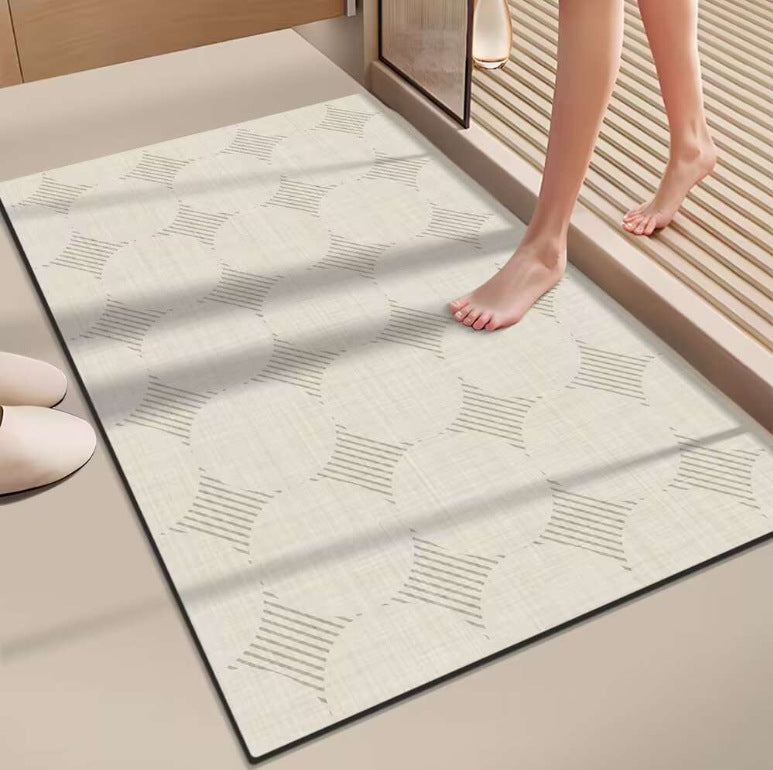 Japanese-style minimalist shower room entrance absorbent mat, home entryway doormat, cat-friendly mat, solid color bathroom door mat