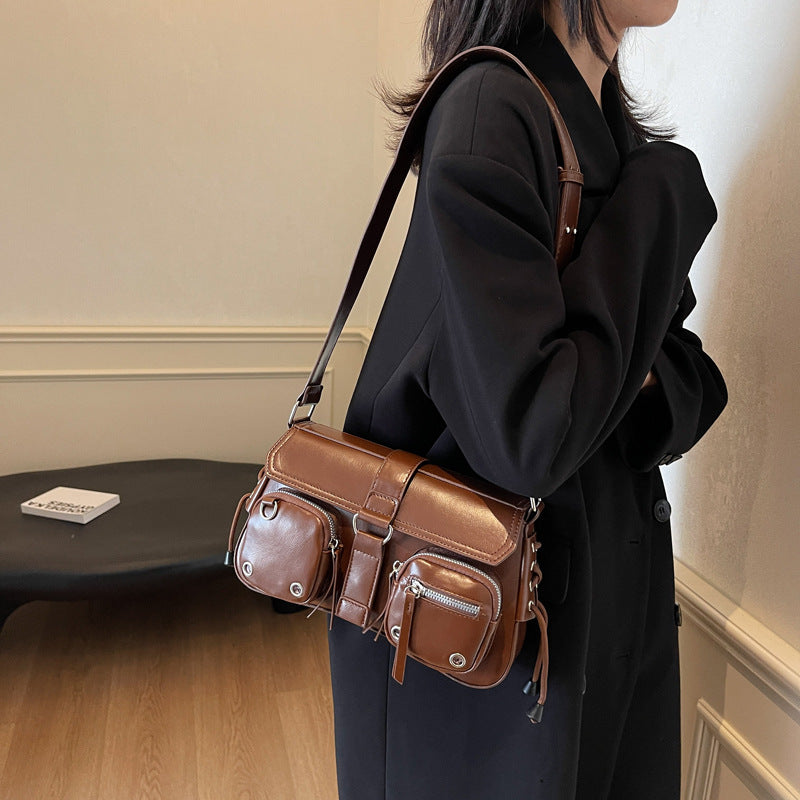 Trendy and Cool Textured Underarm Baguette Bag