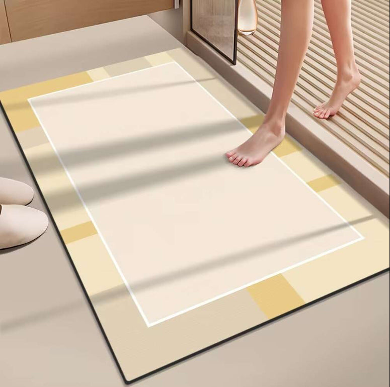 Japanese-style minimalist shower room entrance absorbent mat, home entryway doormat, cat-friendly mat, solid color bathroom door mat