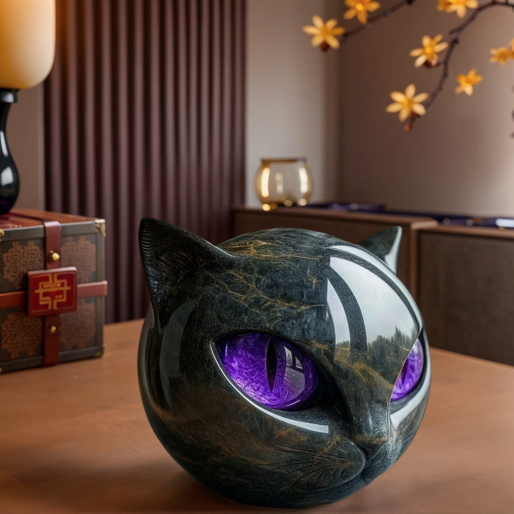 Luxury Black Cat Figurine Home Decoration
