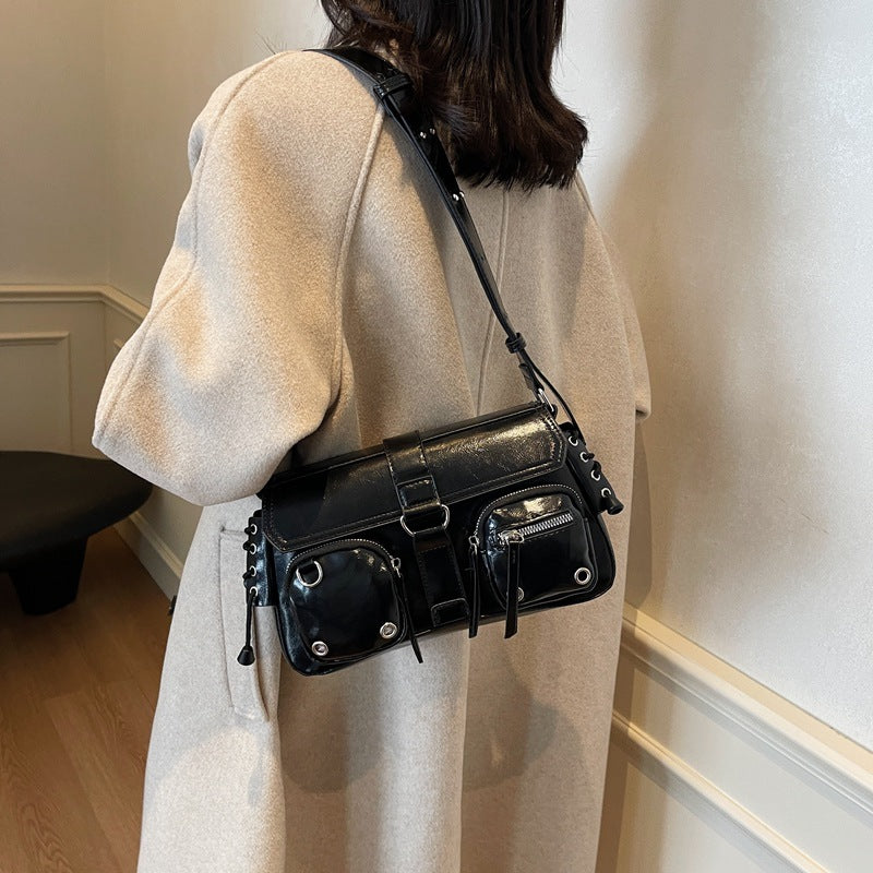 Trendy and Cool Textured Underarm Baguette Bag
