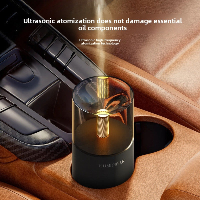 Candlelight Aromatherapy Humidifier Portable Mini Cool Mist Humidifier for Bedroom Car