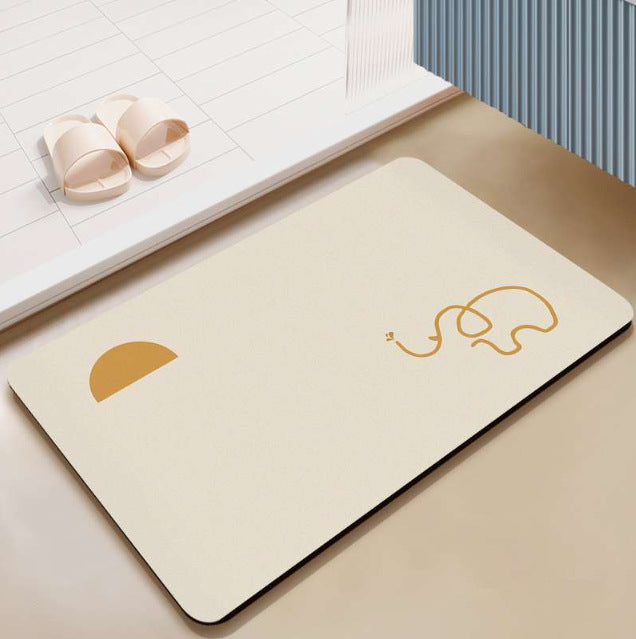 Japanese-style minimalist shower room entrance absorbent mat, home entryway doormat, cat-friendly mat, solid color bathroom door mat